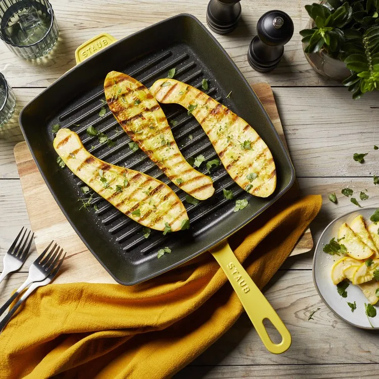 12" Cast Iron Square Grill Pan - Citron