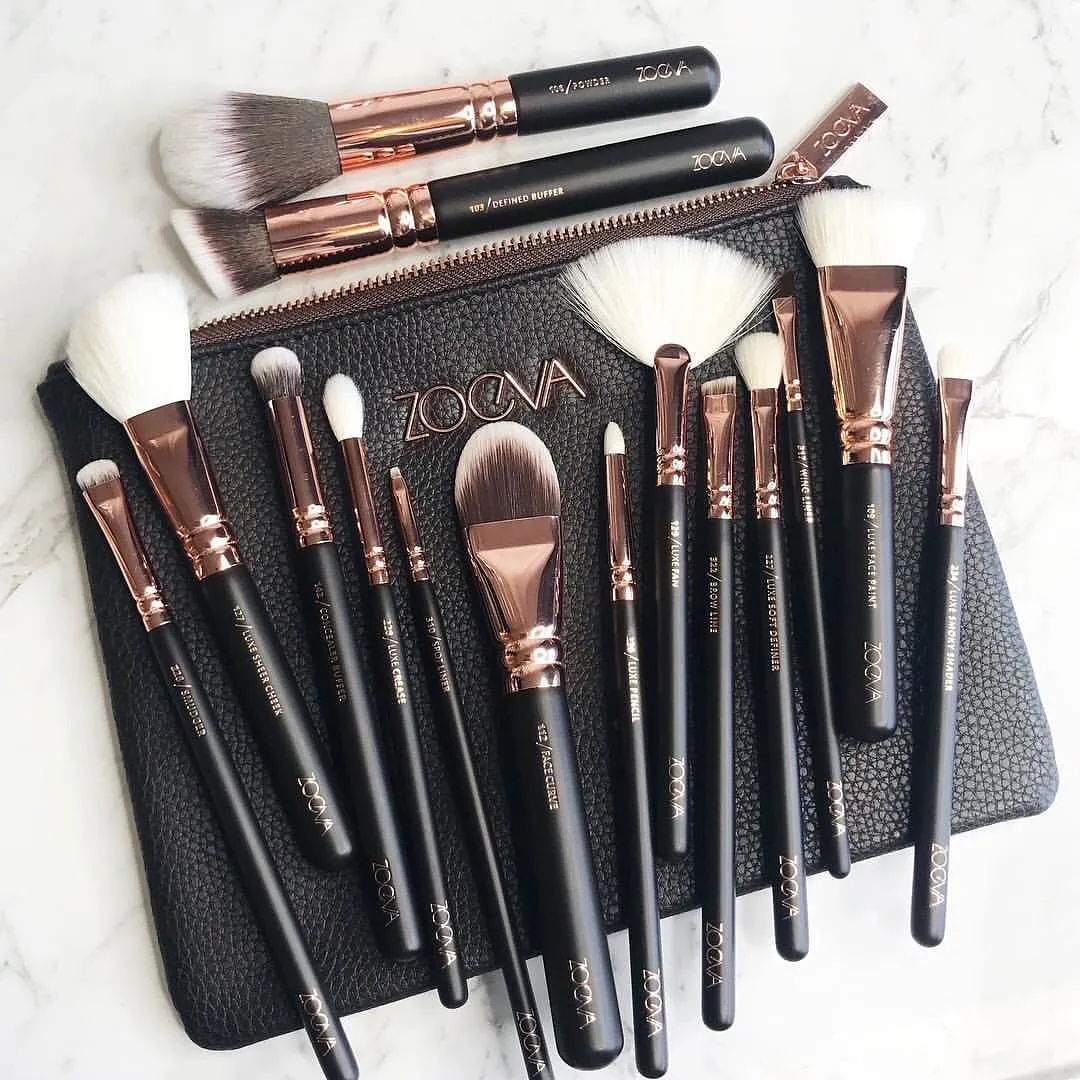 15pcs Zoeva Brushes All Makeup Brushes with Pouch