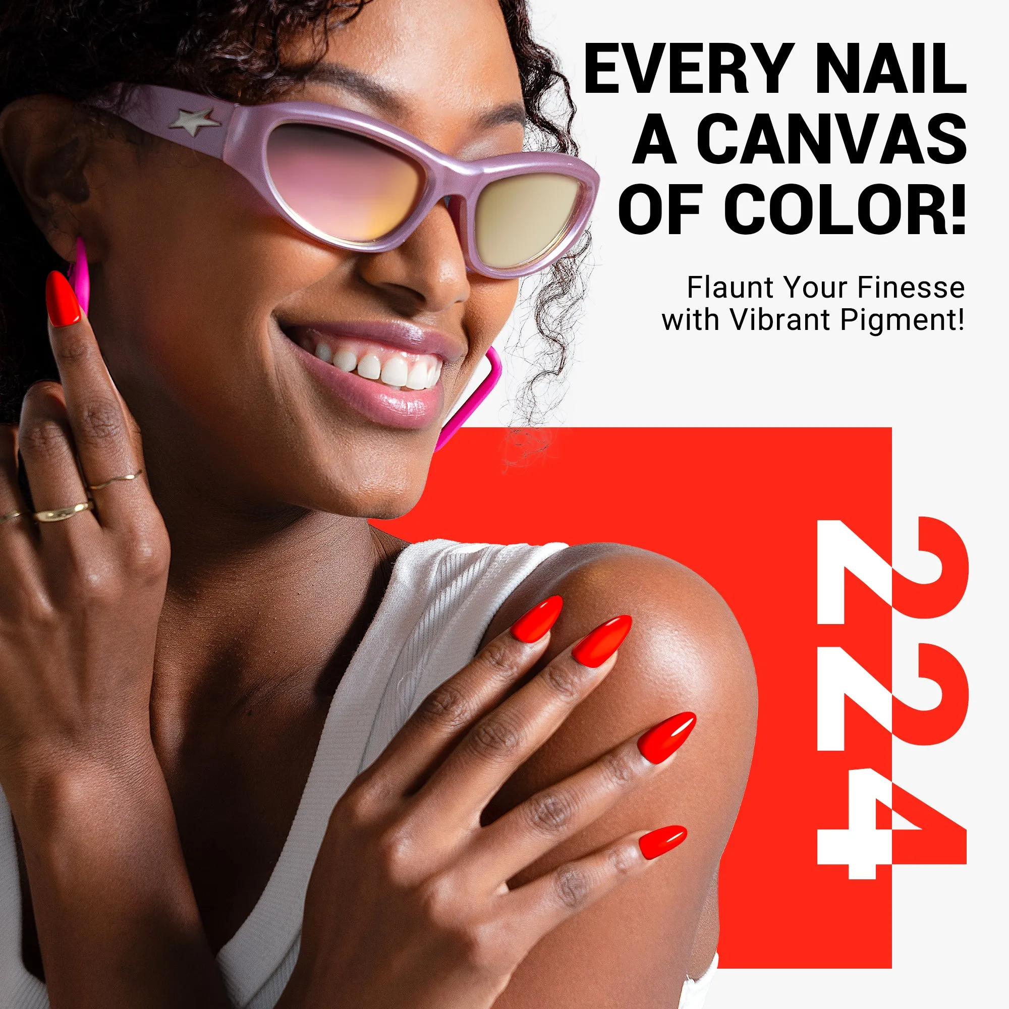 224 Bright Orange - Gel Nail Polish(15ml)