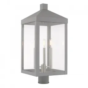 3 Lt Nordic Gray Post Top Lantern