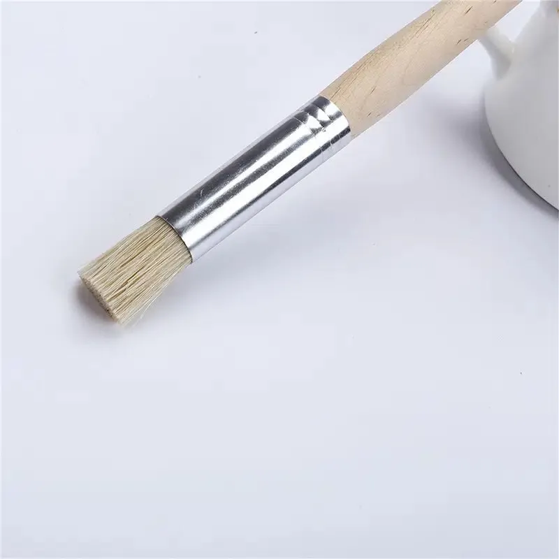 6pcs Round | Artist Paint Brushes Set For Oil | Professional Bristle Hog Hair Paint Brush | Wooden Pen Barrel