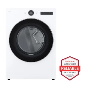 7.4 cu. ft. Ultra Large Capacity Smart Front Load Electric Energy Star Dryer with Sensor Dry & Steam Technology - (DLEX5500W)