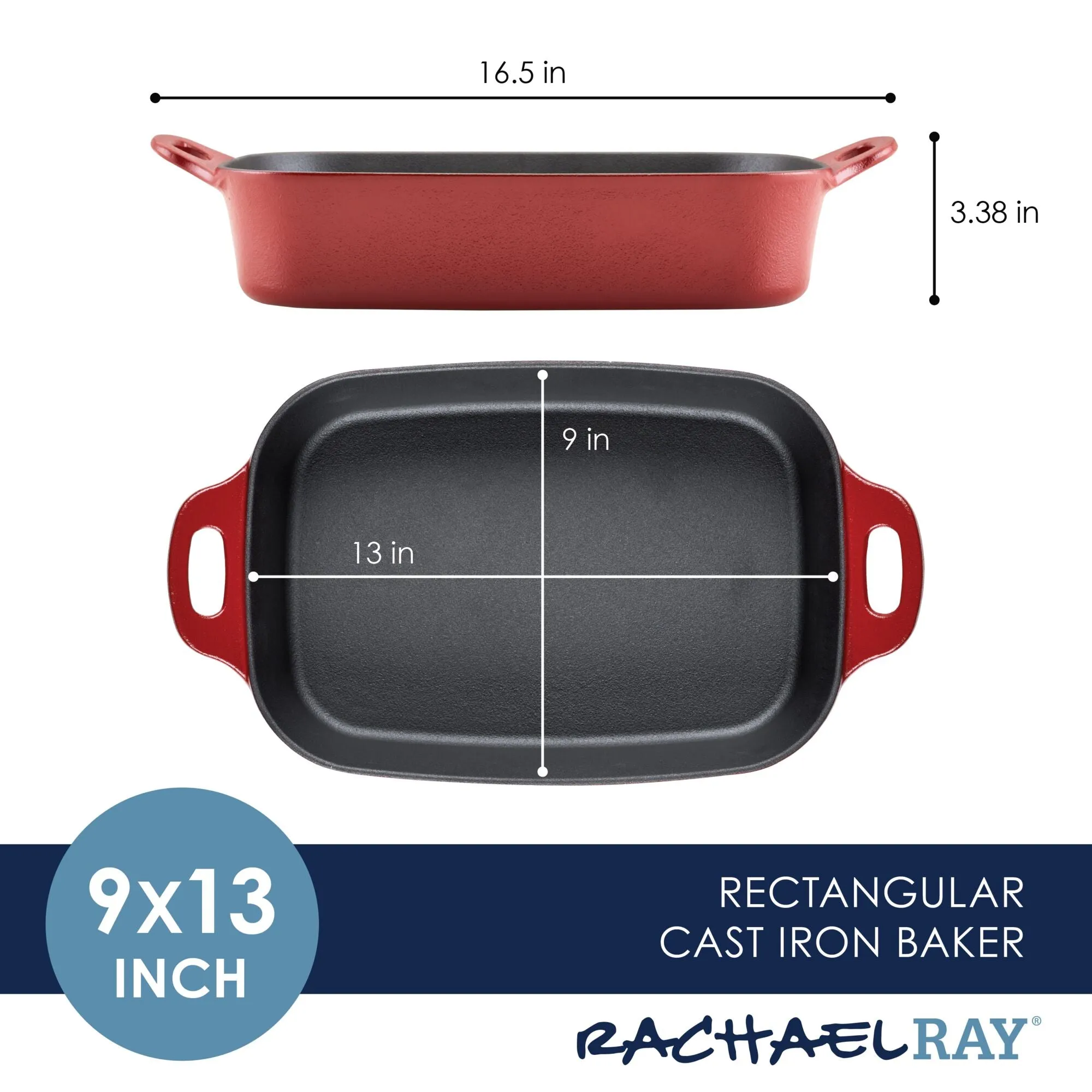 9-Inch x 13-Inch NITRO Cast Iron Roasting Pan