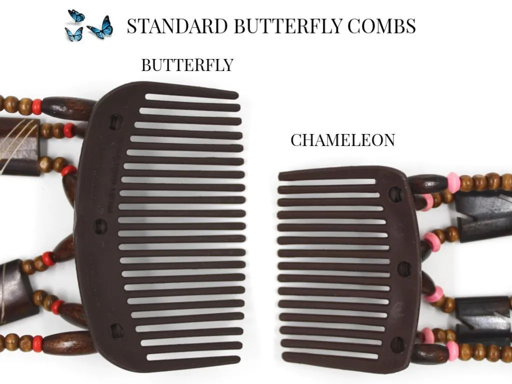 African Butterfly Hair Comb - Dupla Black 120