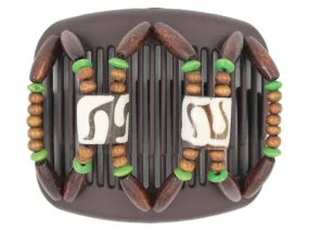 African Butterfly Hair Comb - Stones & Bones Brown 79