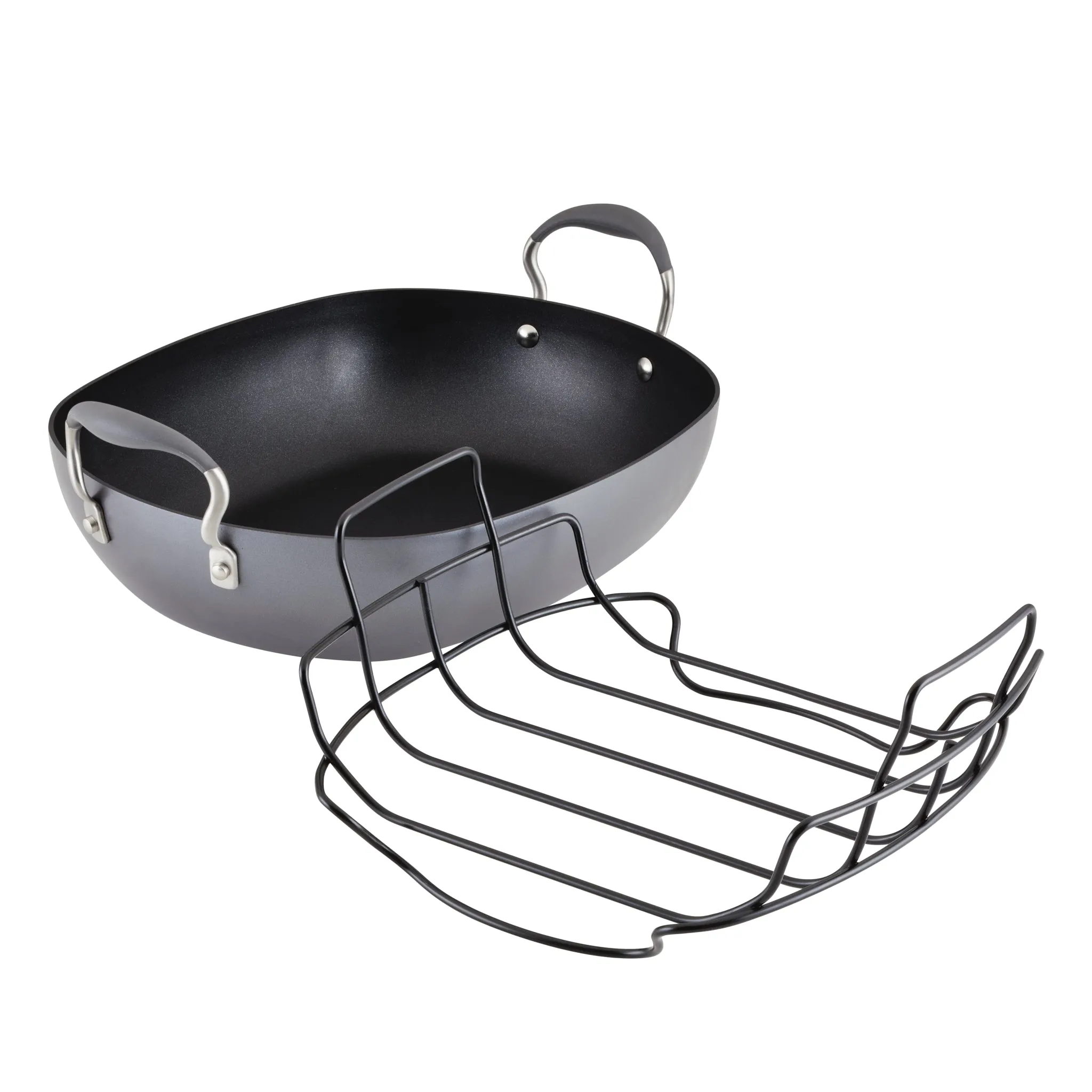 Anolon 16-Inch x 13-Inch Hard Anodized Nonstick Roaster with Rack