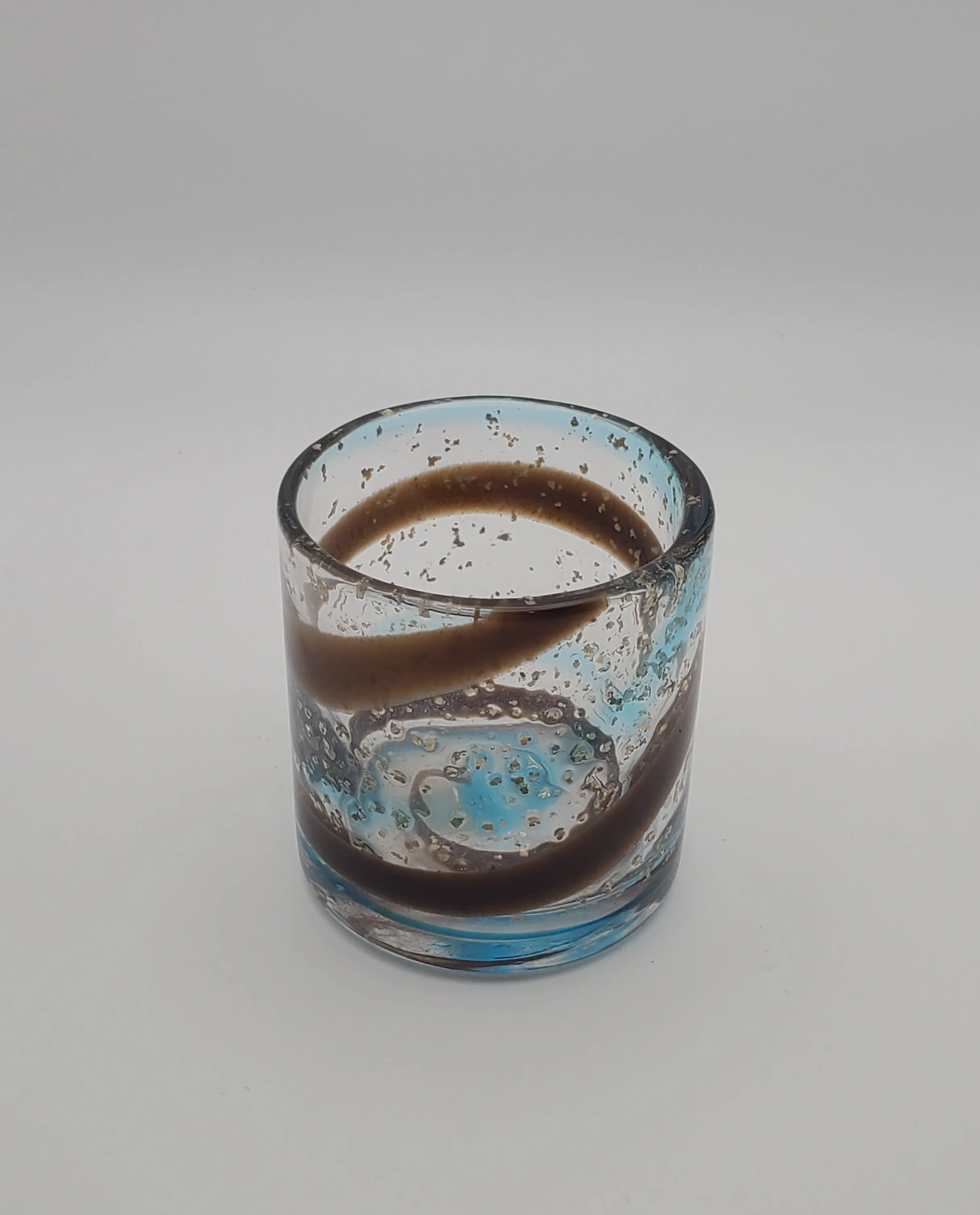 Artisan Colored Swirl with Gold Flecks Drinking Glass