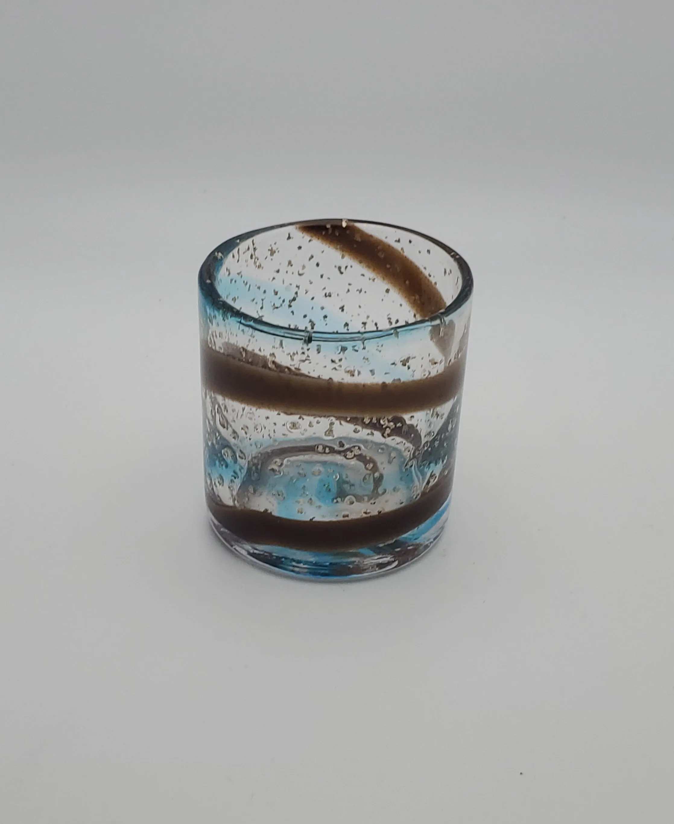 Artisan Colored Swirl with Gold Flecks Drinking Glass