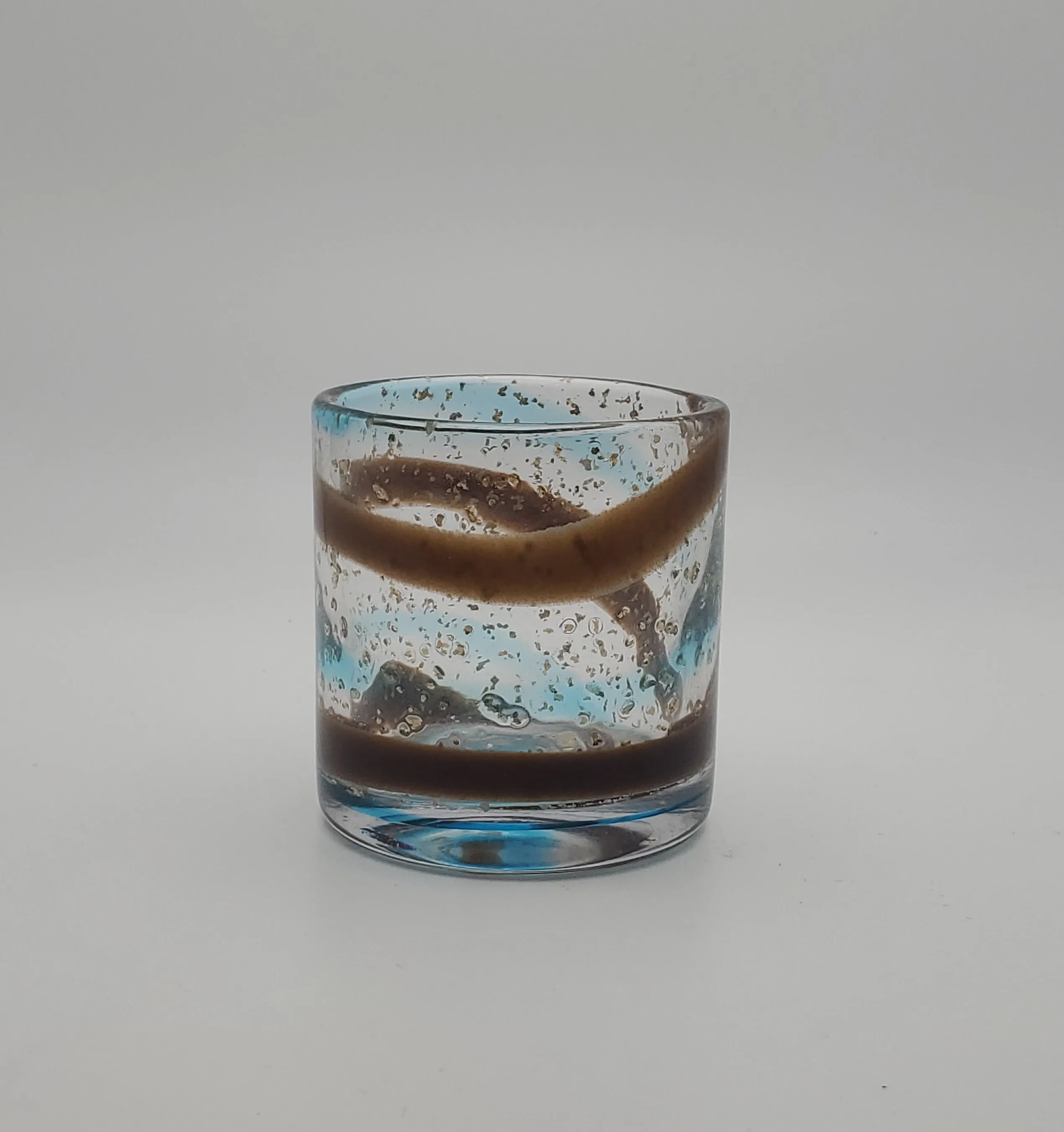 Artisan Colored Swirl with Gold Flecks Drinking Glass