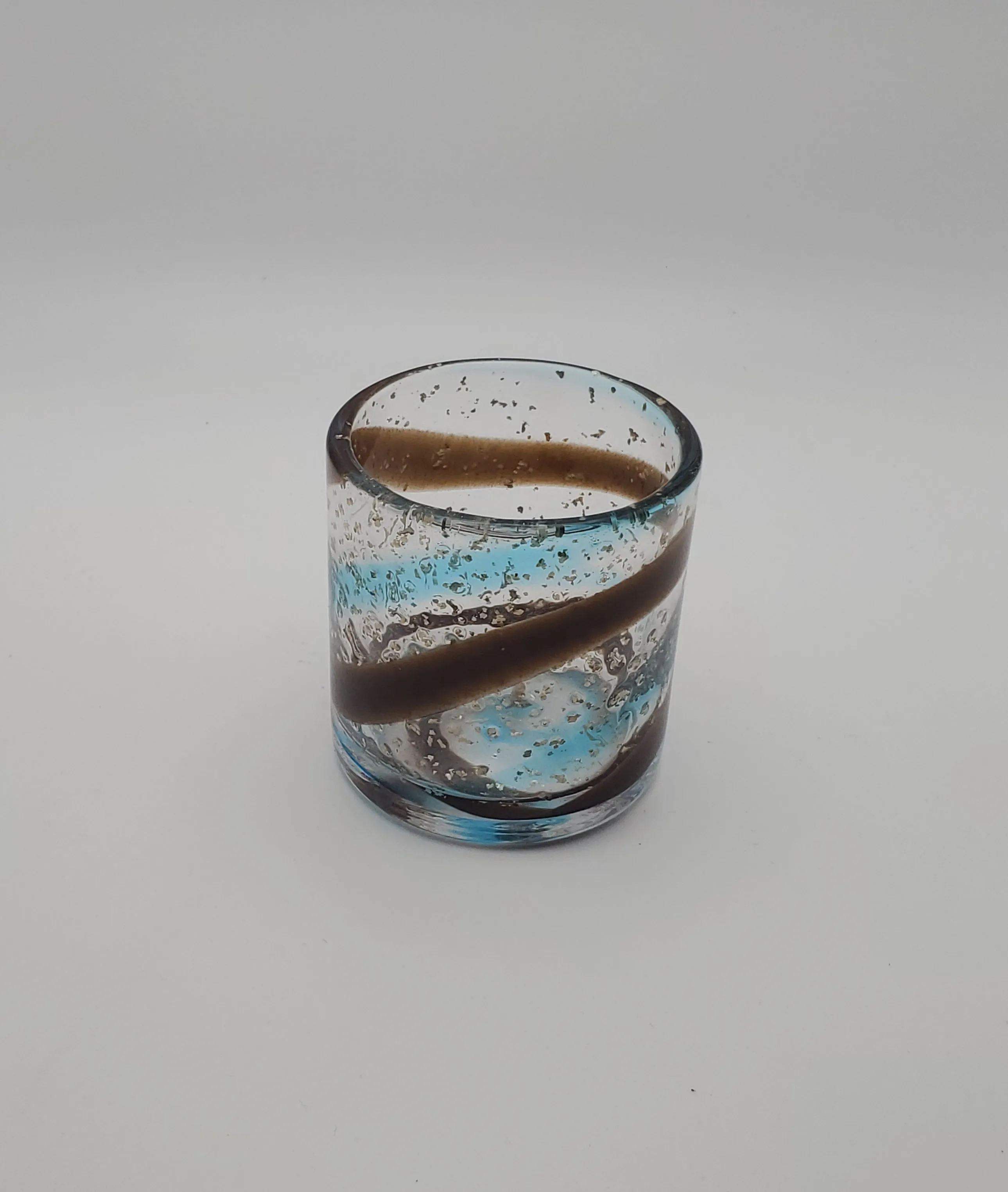 Artisan Colored Swirl with Gold Flecks Drinking Glass