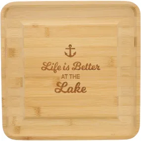 At The Lake 13" Bamboo Serving Board with Utensils