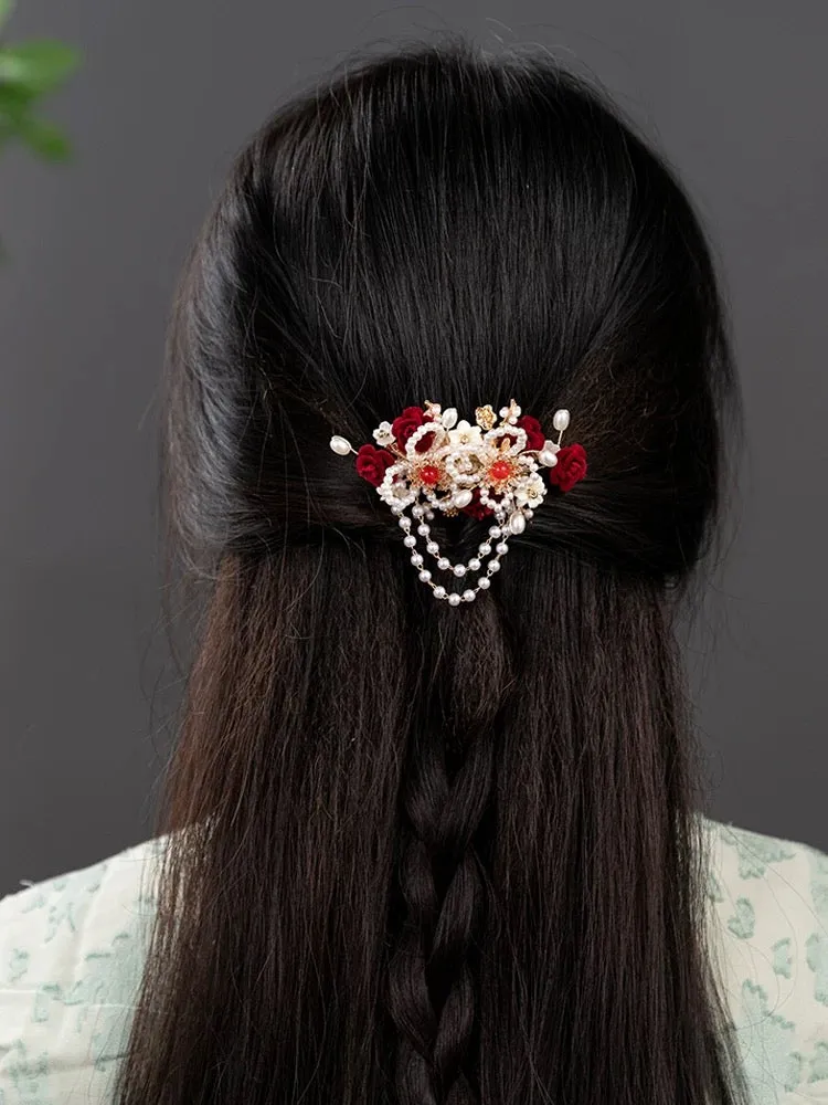 Back Hair Pin: Mini Rose