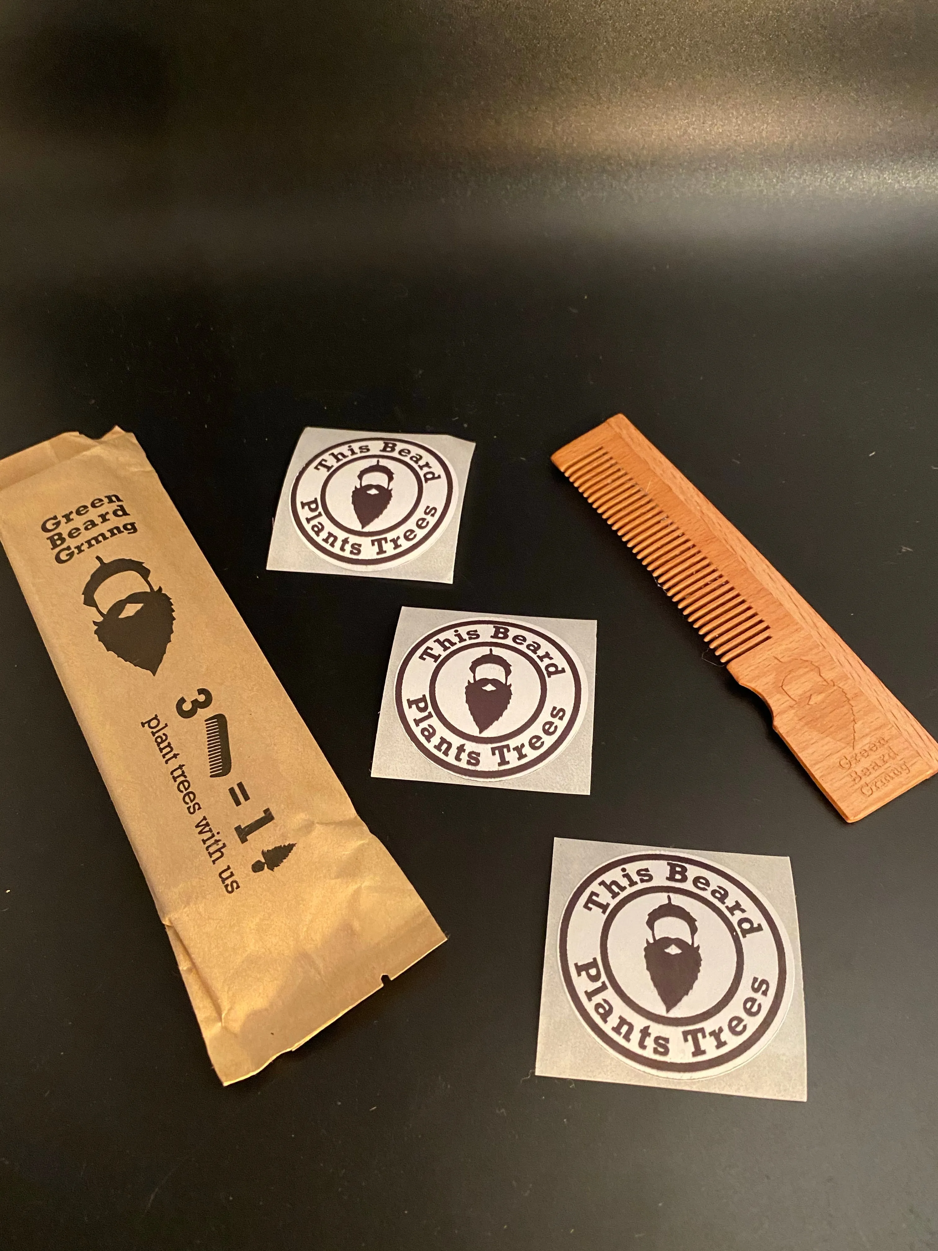 Bamboo Pocket Beard Combs - 3 pack