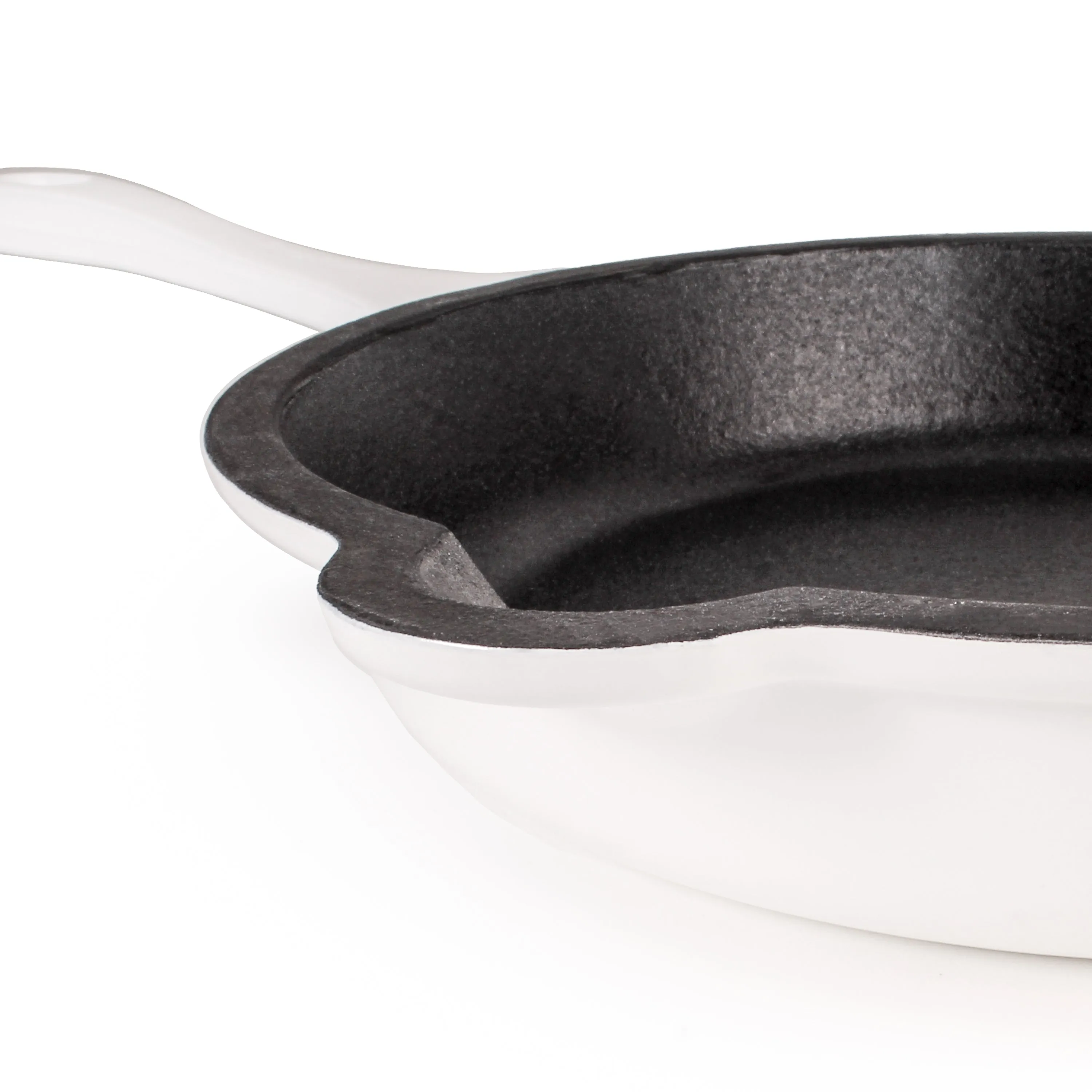 BergHOFF Neo 3pc Cast Iron Cookware Set, Fry Pan & Round Dutch Oven, White