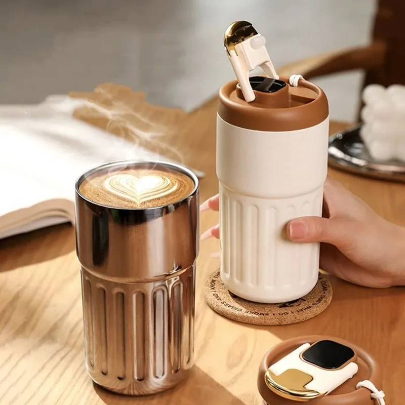 Best insulated Coffee Mug-Portable keeps Cold And Heat LED Temperature