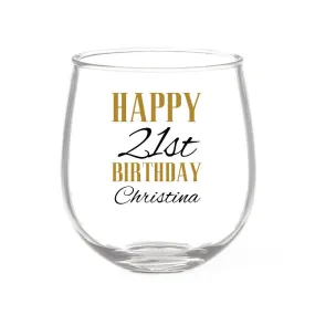 Birthday Stemless Wine Glass