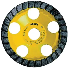 Bosch Tool Corporation 5 in. Turbo Row Diamond Cup Wheel, 7/8 in Arbor, 12,200 rpm, DC530