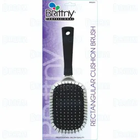 Brittny Metallic Silver Rectangular Cushion Brush