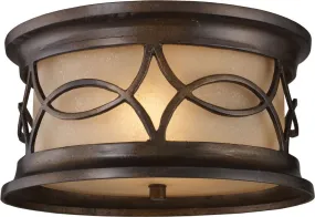 Burlington Gate 2 Light Outdoor Flushmount In Hazelnut Bronze