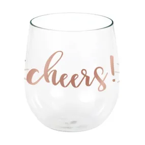 Cheers Stemless Plastic Wine Glass