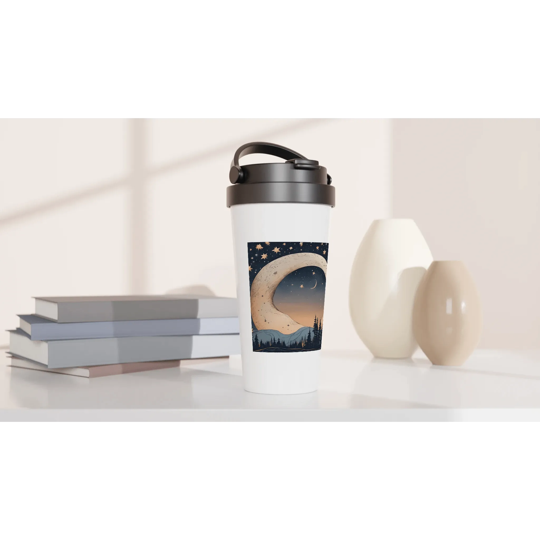 Coffee Tumbler | Moon & Stars Design