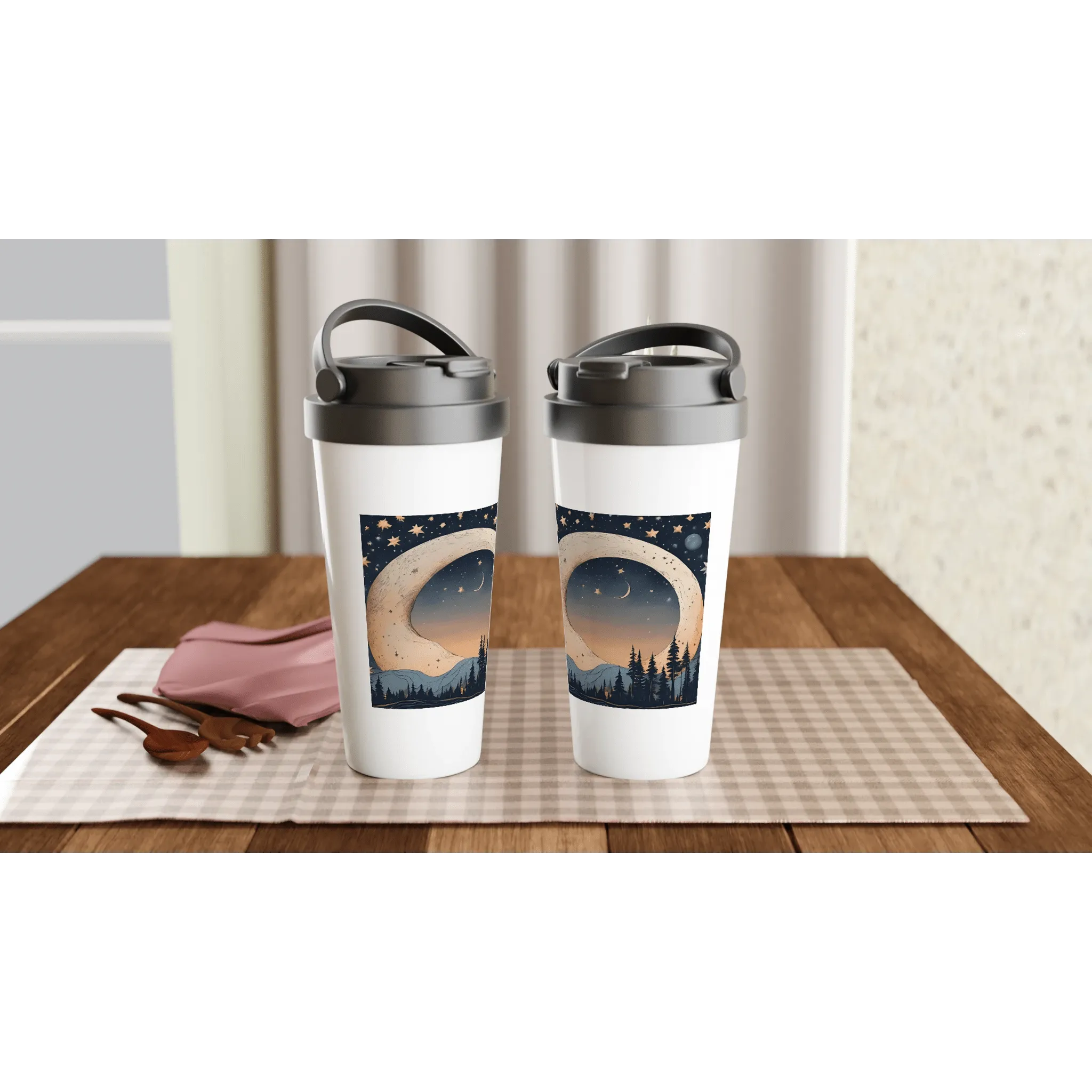 Coffee Tumbler | Moon & Stars Design