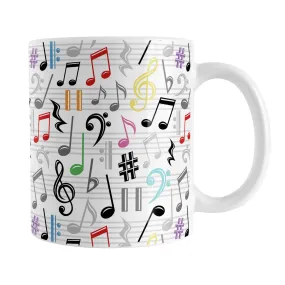 Colorful Music Notes Pattern Mug