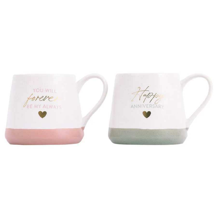 Couples Anniversary Mug Set - Happy Anniversary