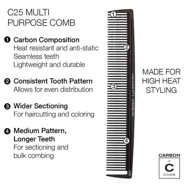 Cricket Carbon Comb Stylist 4 Pack