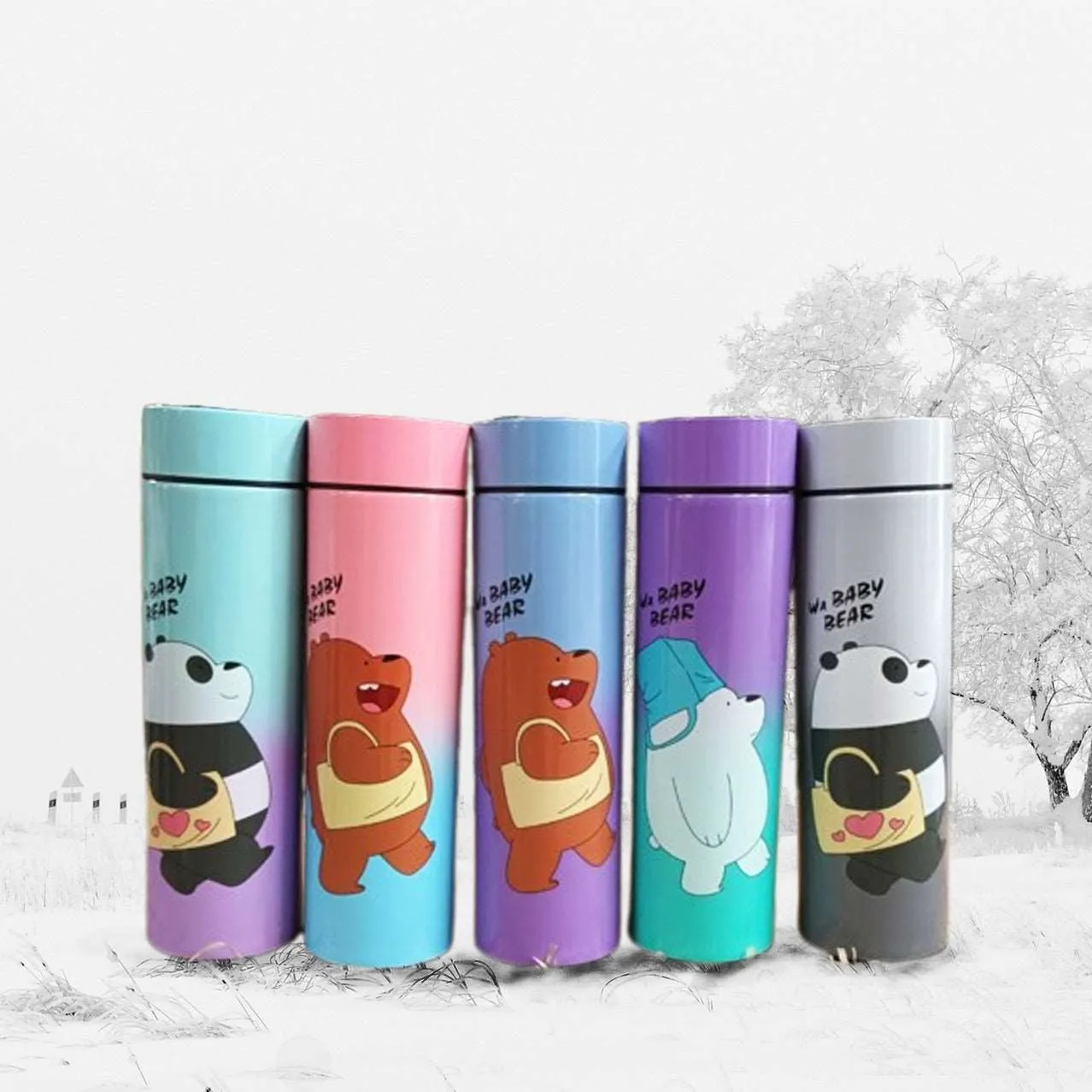 Cute bear temperature bottle