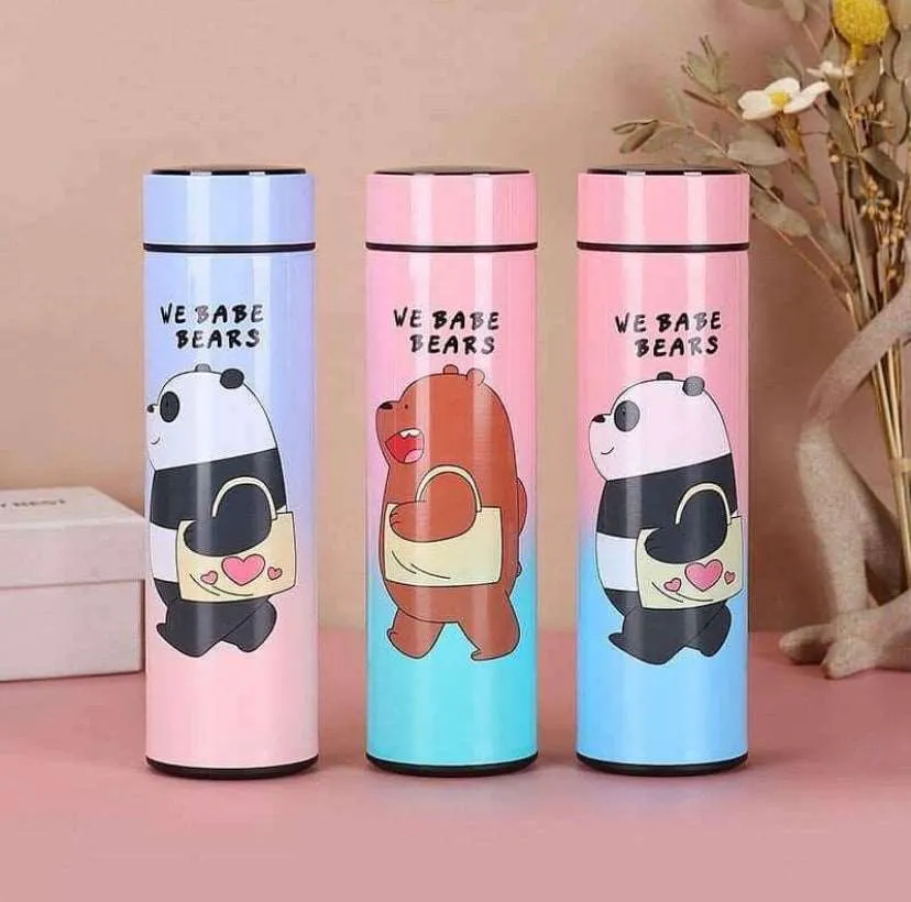 Cute bear temperature bottle