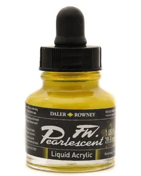 Daler Rowney FW Pearlescent Ink HOT COOL YELLOW