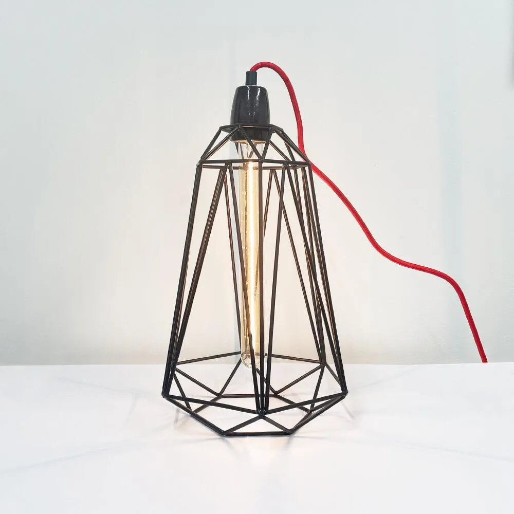 Diamond cage table lamp