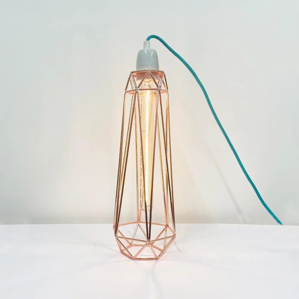 Diamond cage table lamp