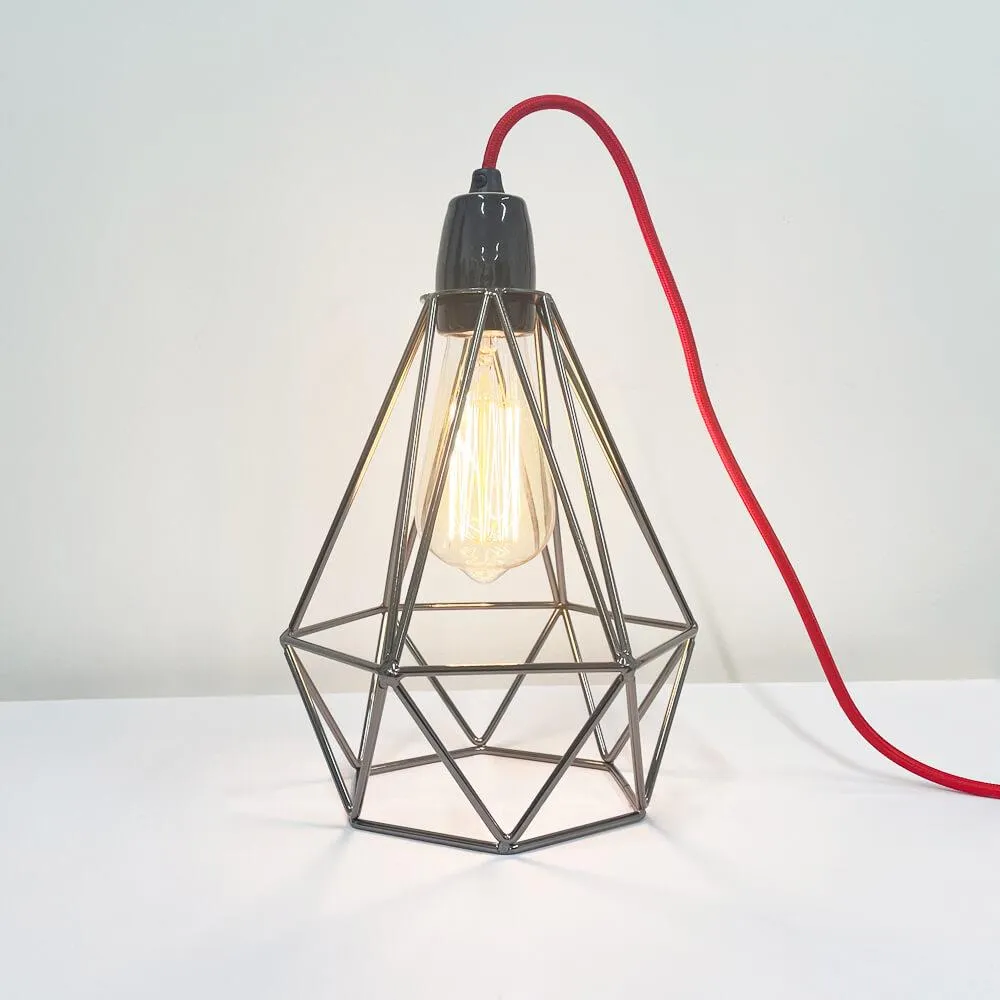 Diamond cage table lamp