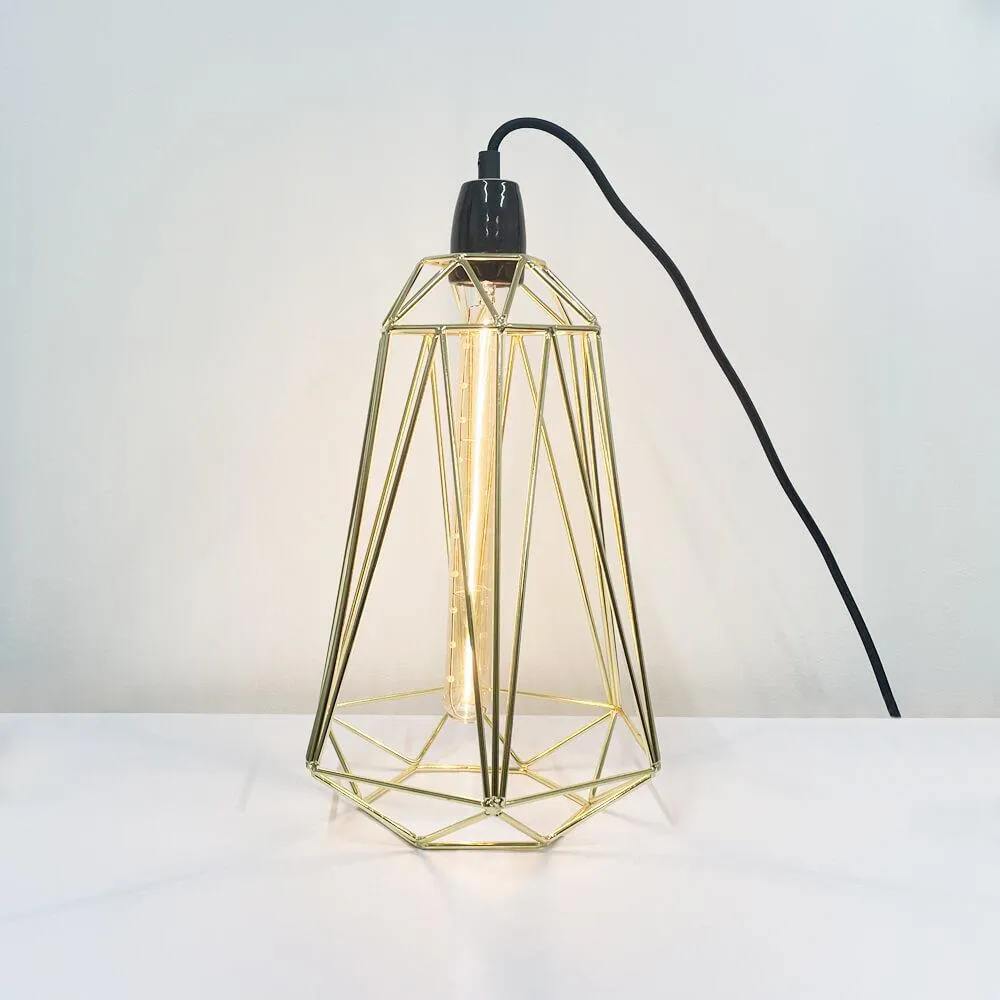 Diamond cage table lamp