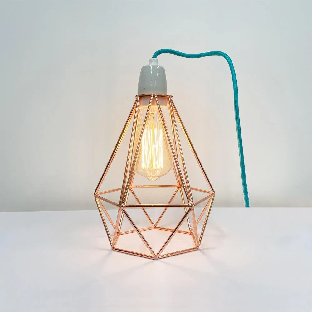 Diamond cage table lamp