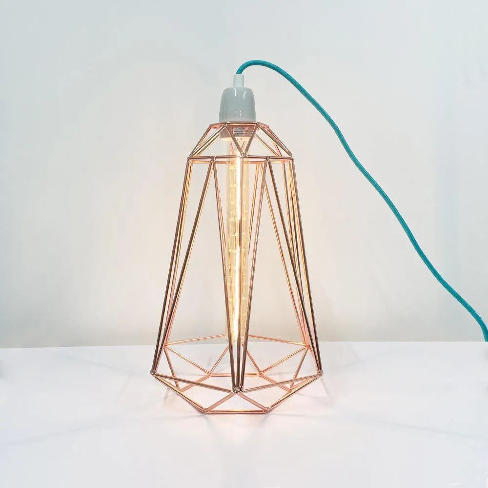 Diamond cage table lamp