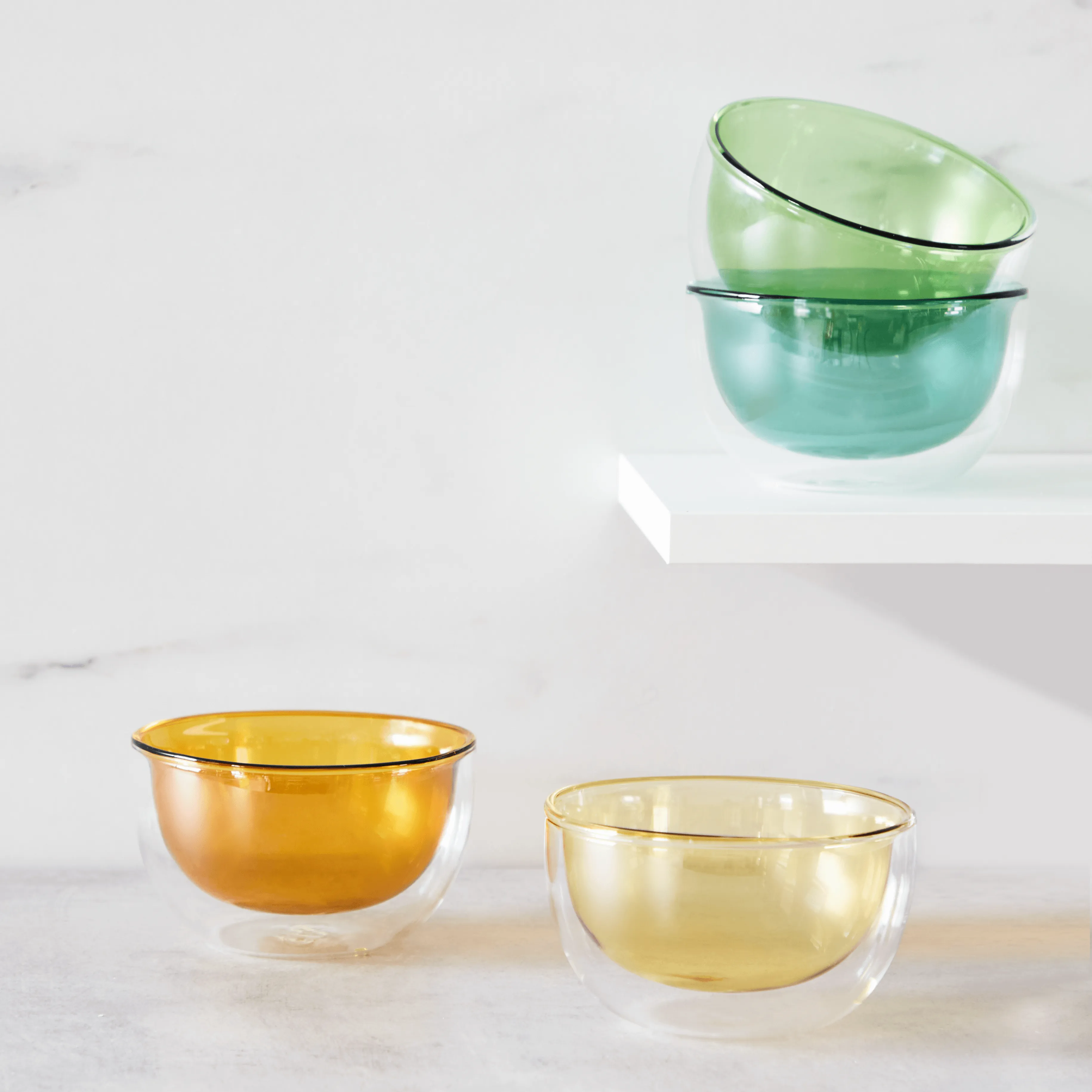 Double-Walled Glass Prep Bowls (Set of 4)