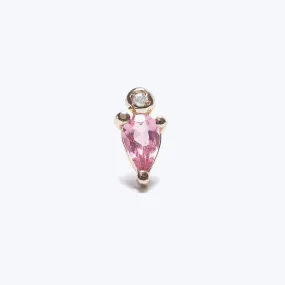 Droplet Stud with Pink Tourmaline