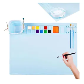 Fennoral Silicone Painting Mat | Silicone Artist Mat With Cup | Non-Stick Silicone Craft Mat | Silicone Mat