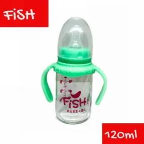 FISH WIDE CALIBER DOUBLE HANDLE ANTI FALL BOTTLE 120ML B8201