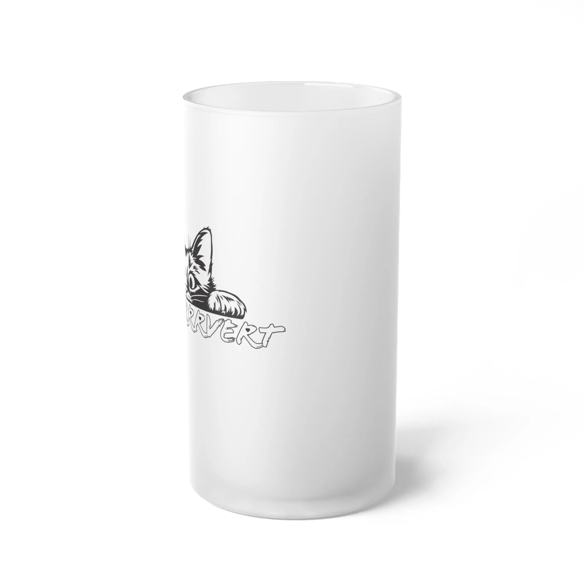 Frosted Glass Cat Beer Mug