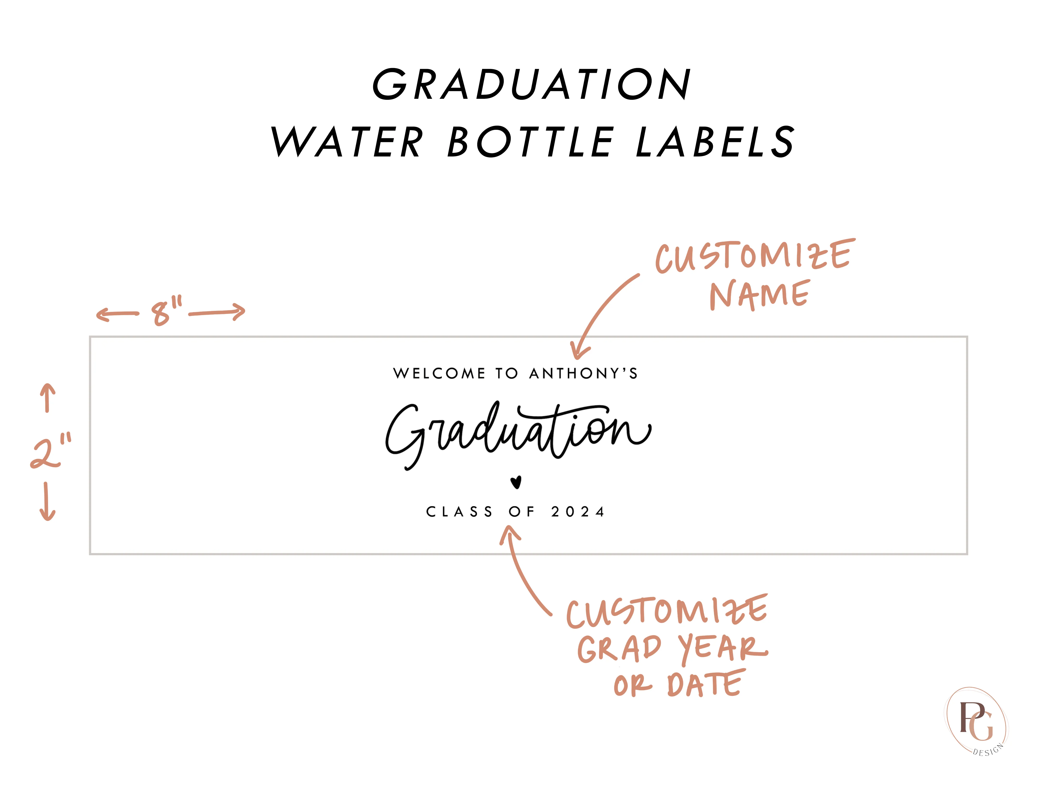 Graduation Party Water Bottle Labels