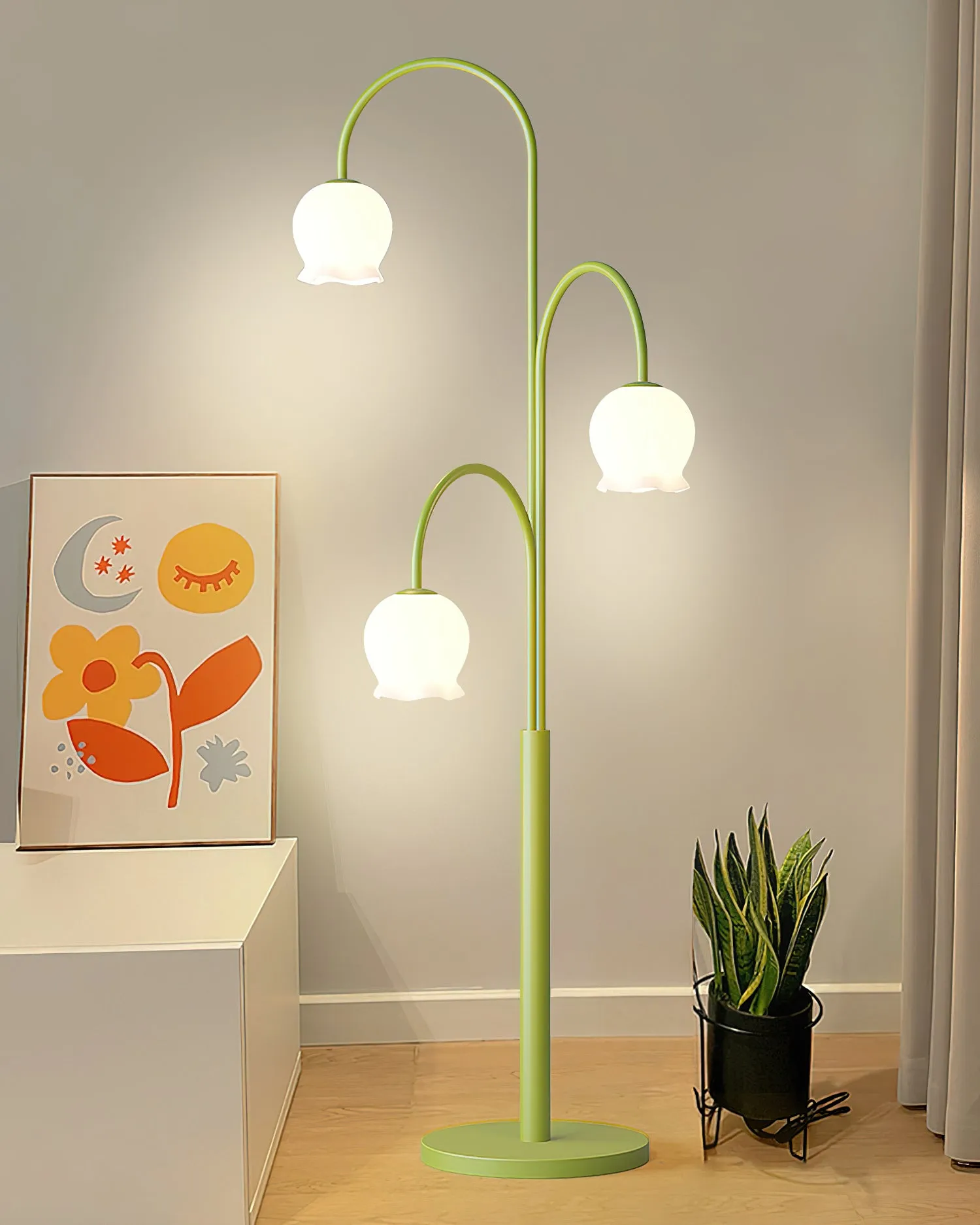 Green Jenavive Floor Lamp