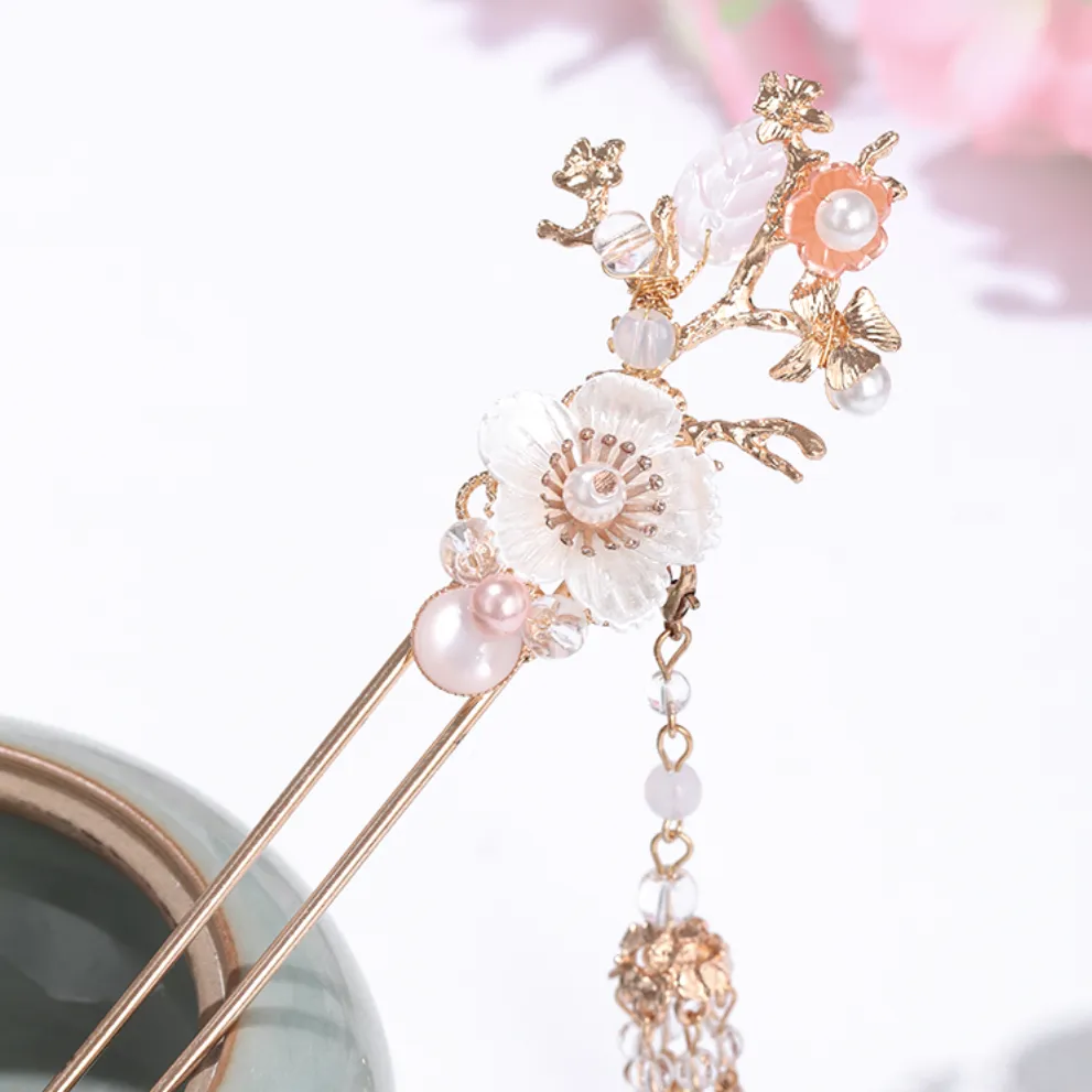 Hair Accessories Set: Pink Blossoms