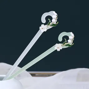 Hair Stick: Jade Daisies