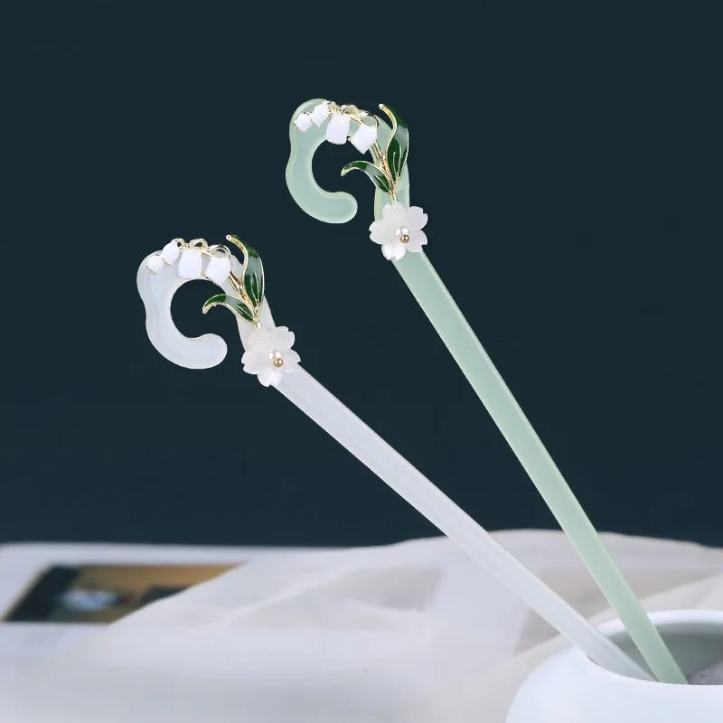 Hair Stick: Jade Daisies