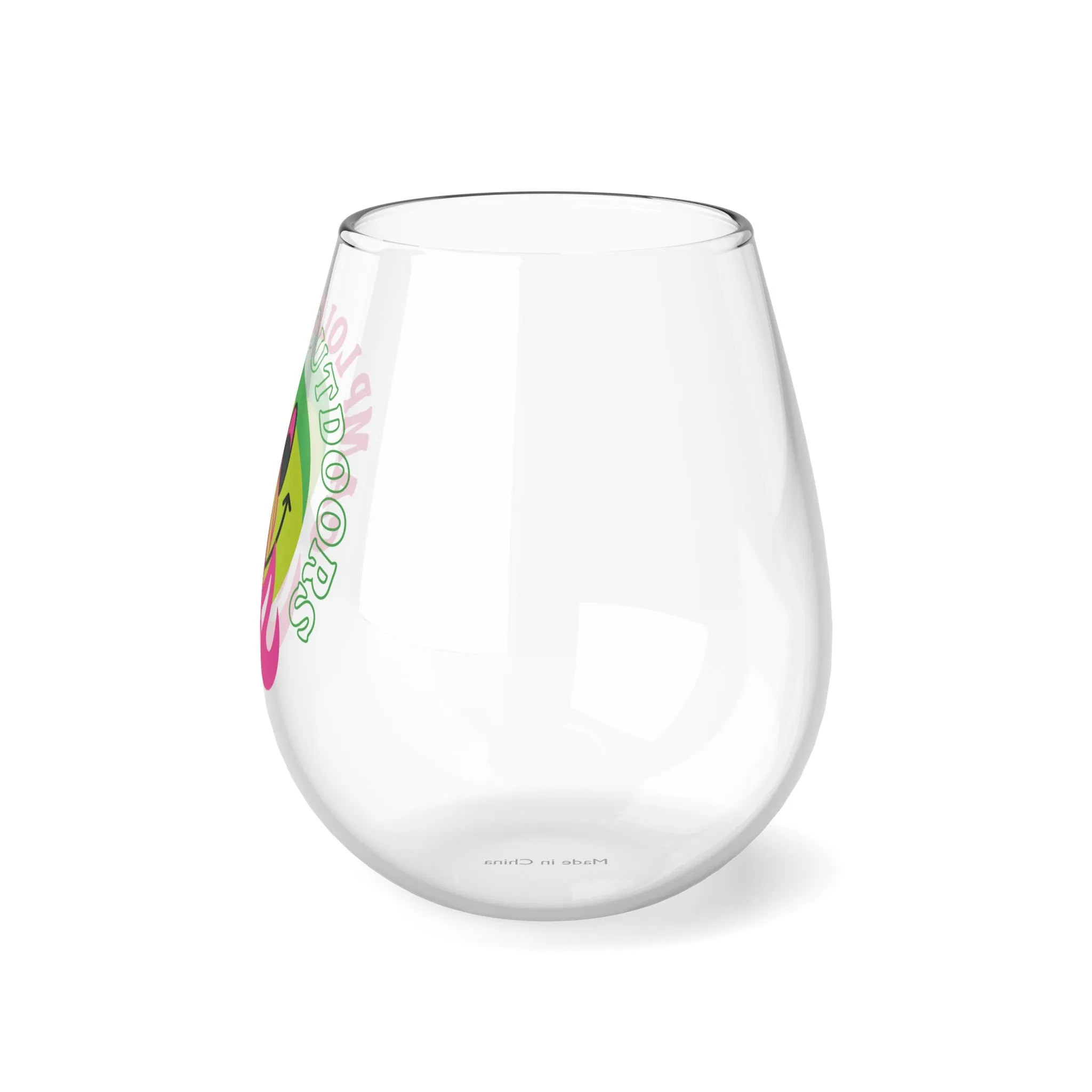 Happy Camper Stemless Wine Glass, 11.75oz