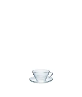 Hario Wide Glass Cup & Saucer